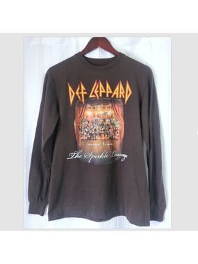 Def Leppard T Shirt Mens Med Brown Songs from the Sparkle Lounge Graphic